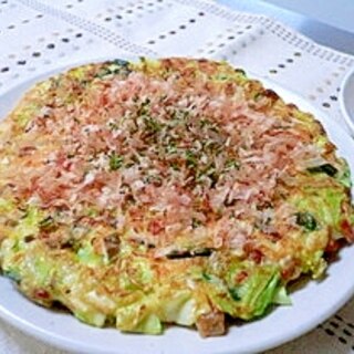 納豆とザーサイのお好み焼き